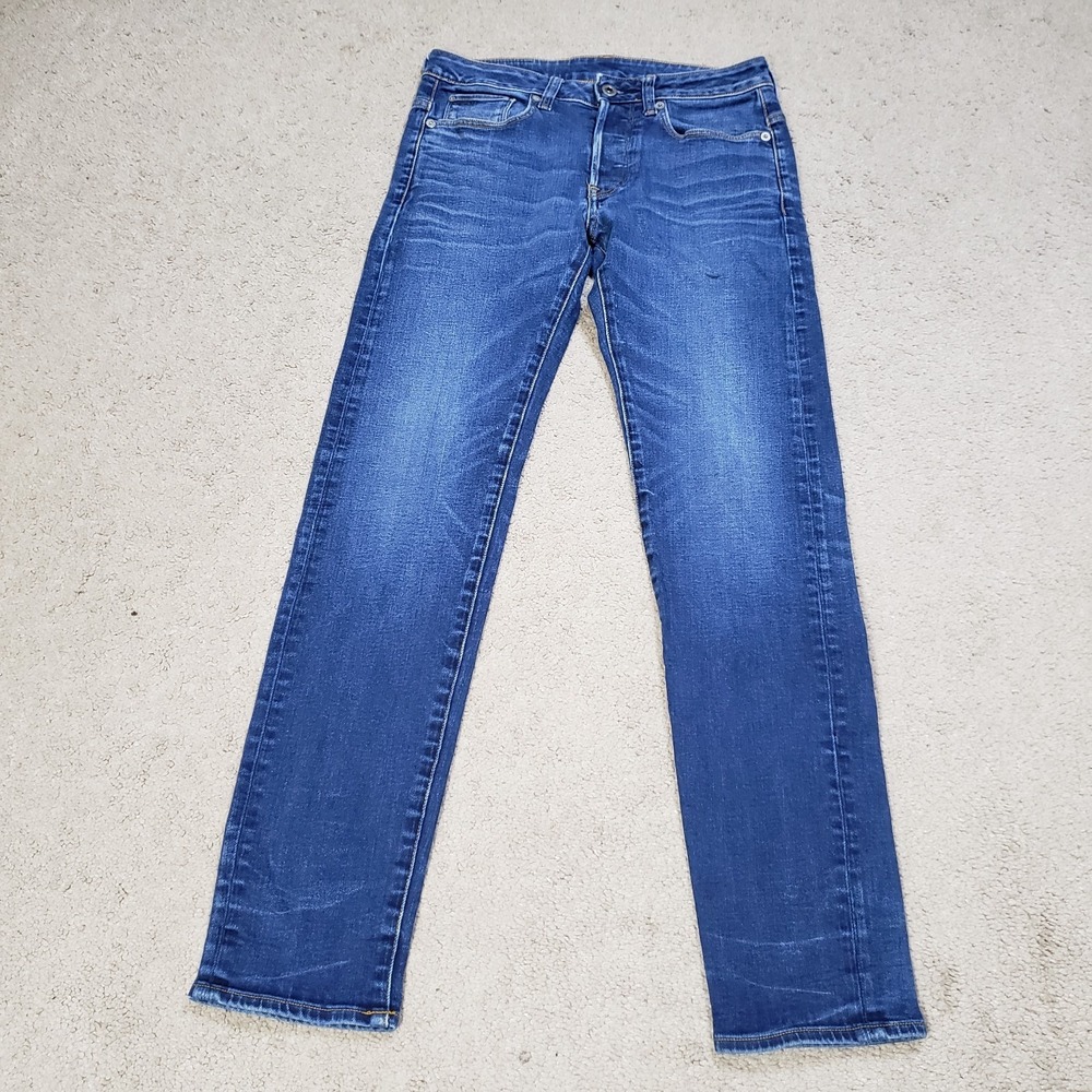G-Star Raw 3301 Slim Fit Jeans Men 30x31* Blue Stretch Denim Pants Casual Modern